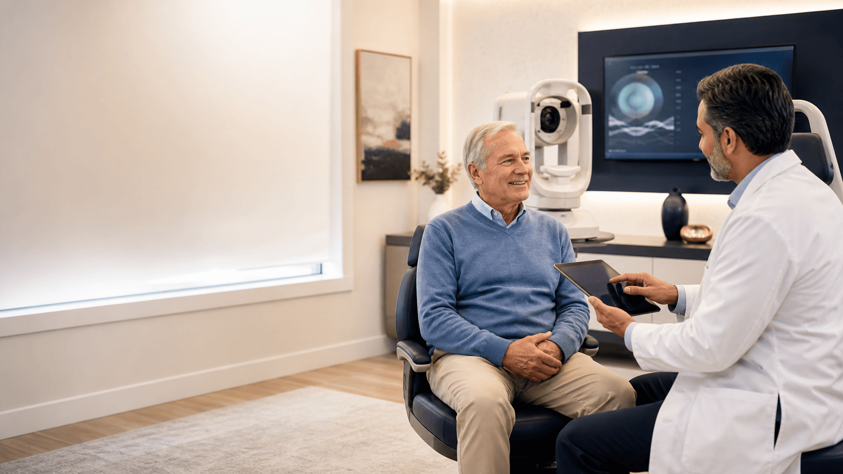 Lens replacement surgery consultation at Visionary Eye